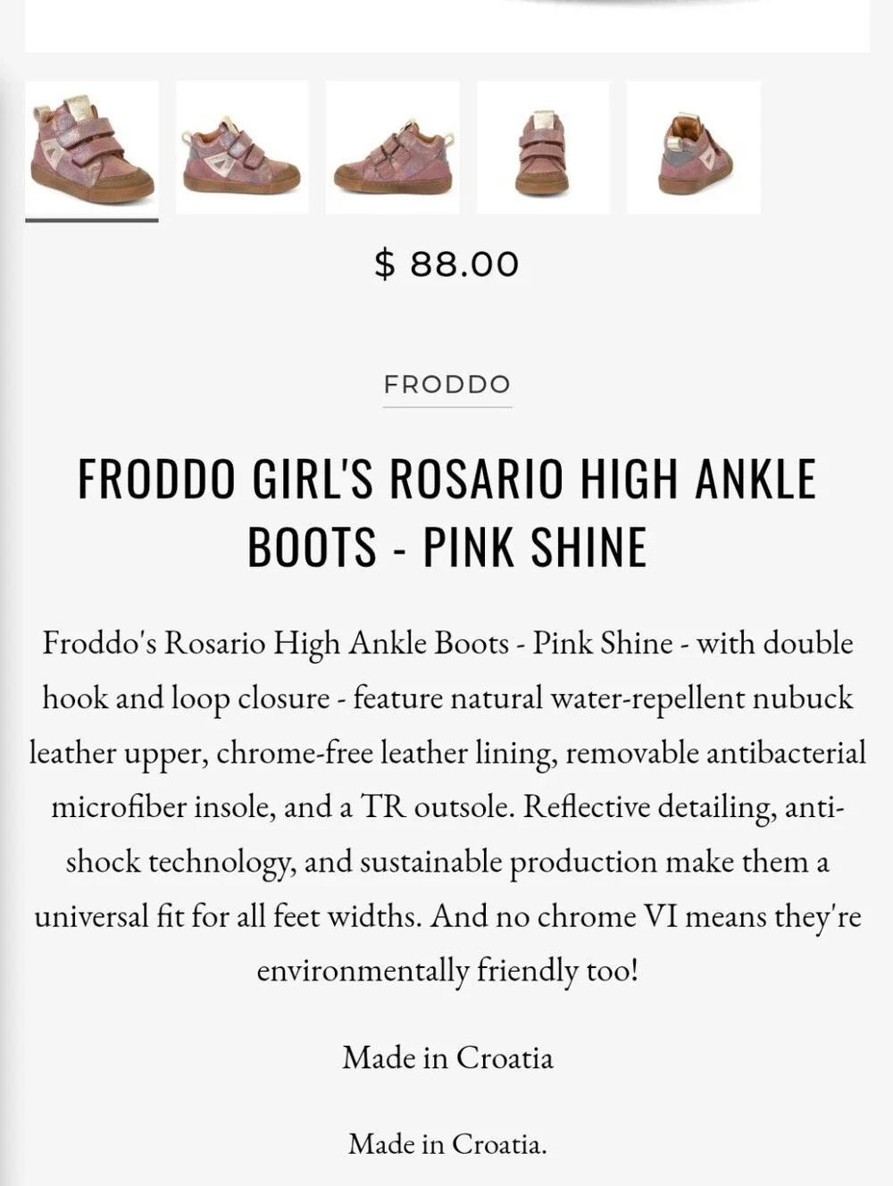 Froddo girls size
